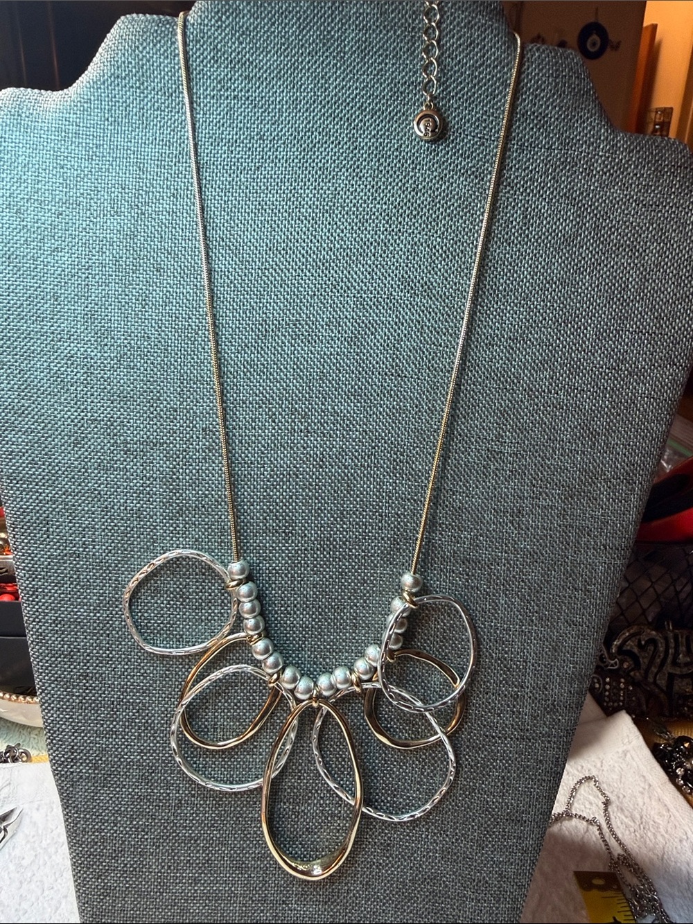 Silver/Gold Tone Multi Hoop Pendant Necklace - Women Jewelry
